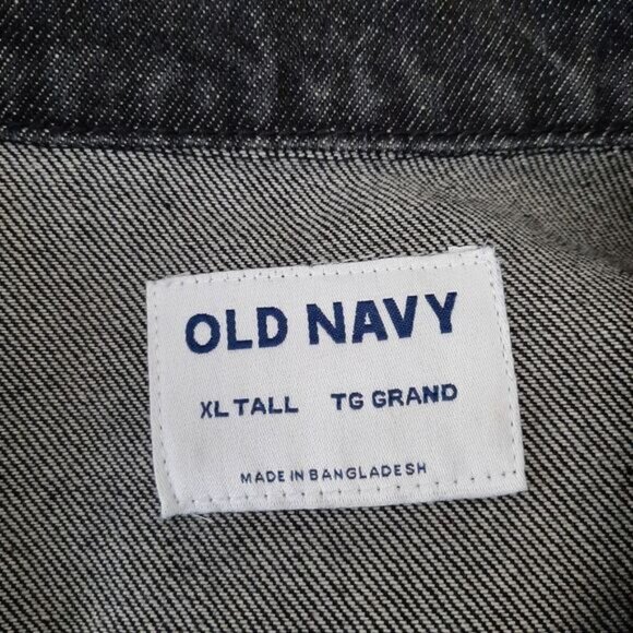 OLD NAVY | Oversized Boxy Classic Button Down Jean Jacket Black Sz XL T - Picture 12 of 14